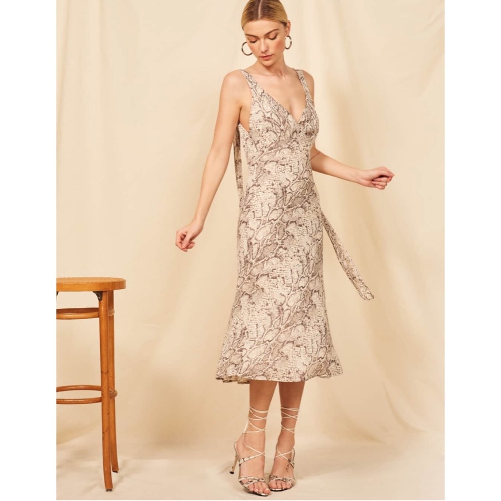 Reformation Snake Print Venezia Midi Dress